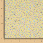 Percale imprimée motif floral vintage jaune - Ribes y Casals