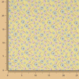 Percale imprimée motif floral vintage jaune - Ribes y Casals