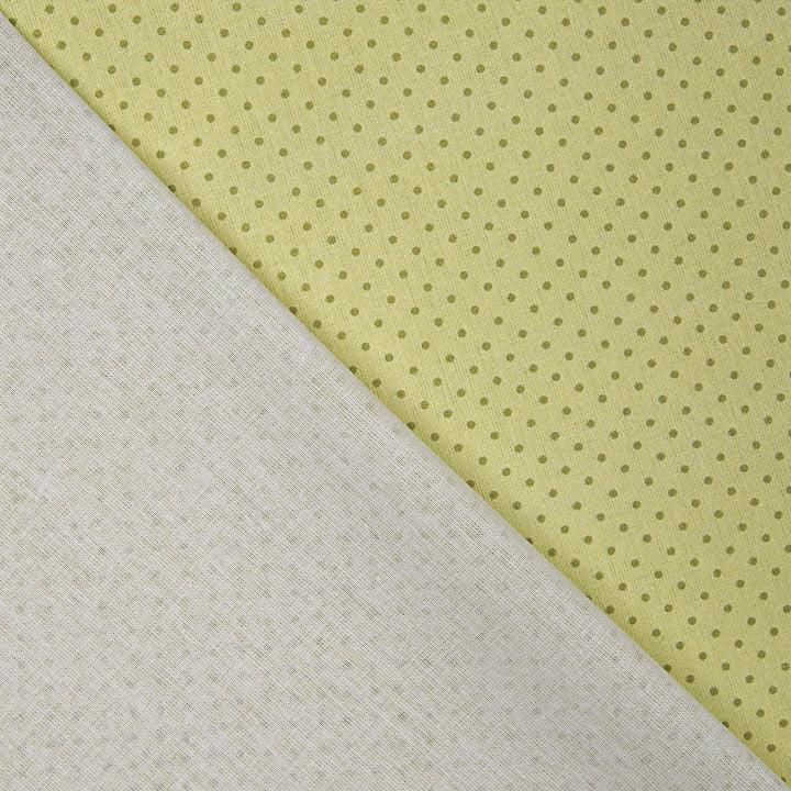 Mini-pois imprimés sur percale, couleur Lima - Ribes y Casals