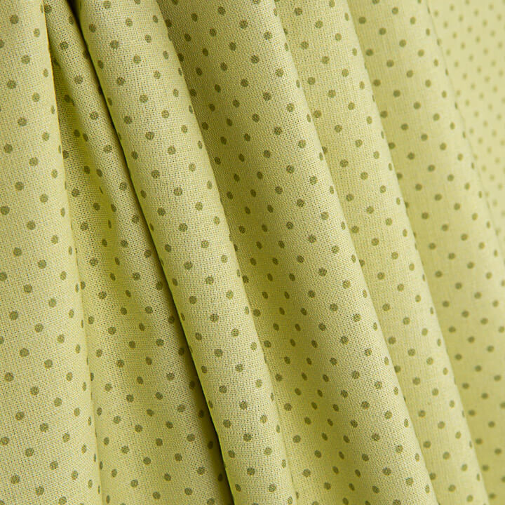 Mini-pois imprimés sur percale, couleur Lima - Ribes y Casals