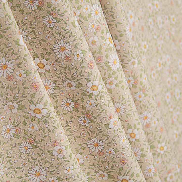 Percale imprimée « Marguerites de printemps » beige - Ribes y Casals