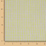 Percale imprimée mini-vichy olive - Ribes y Casals