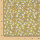 Percale imprimée « Flora » moutarde - Ribes y Casals