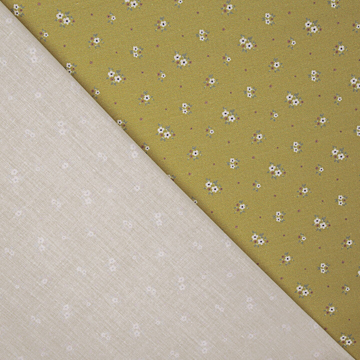 Percale imprimée mini-fleurs fleuri couleur miel - Ribes y Casals