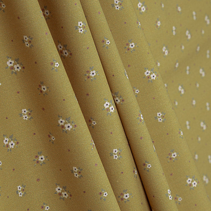 Percale imprimée mini-fleurs fleuri couleur miel - Ribes y Casals