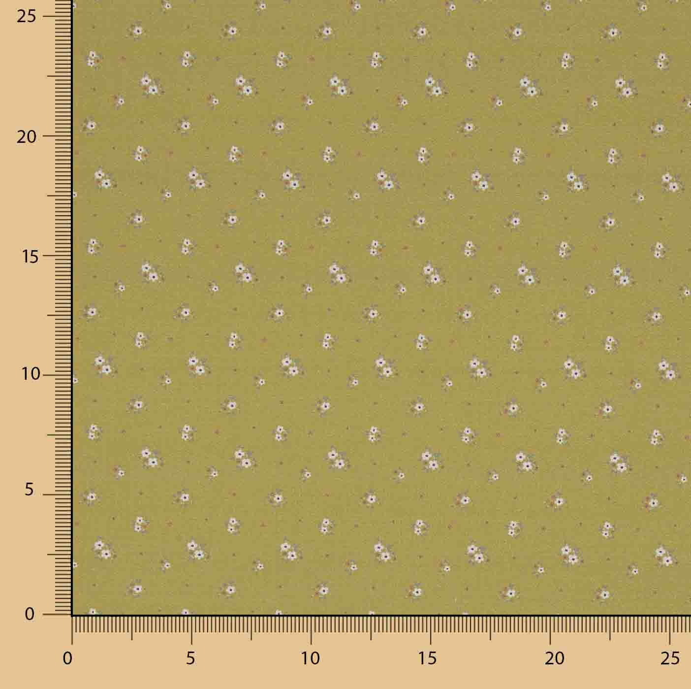 Percale imprimée mini-fleurs fleuri couleur miel - Ribes y Casals