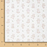 Percale imprimée « Les petits ours de la forêt » beige - Ribes y Casals