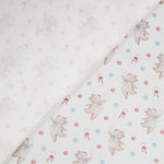 Percale imprimée « Petits ours volants » rose et bleu - Ribes y Casals