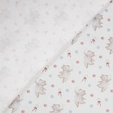 Percale imprimée « Petits ours volants » rose et bleu - Ribes y Casals