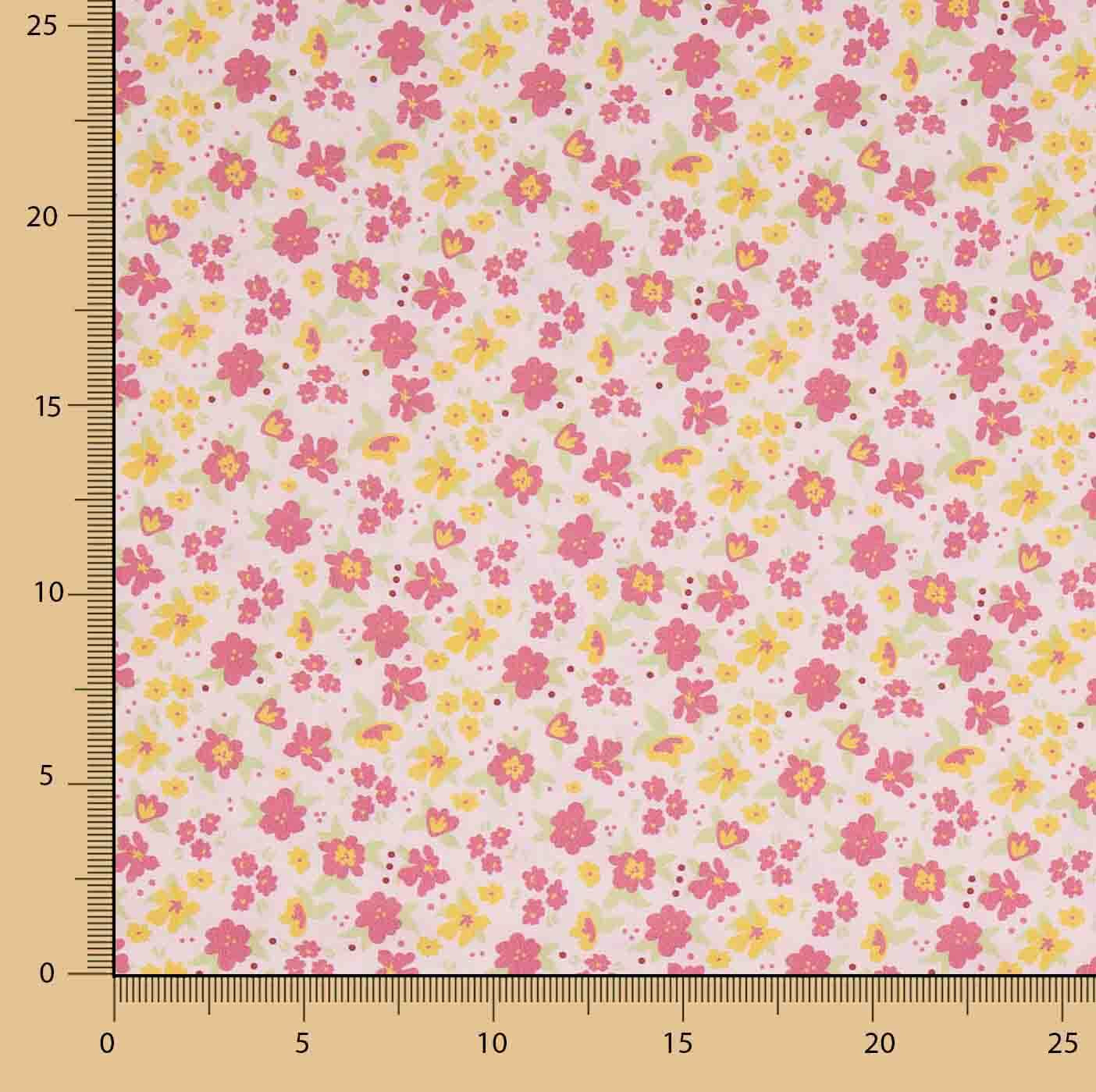 Percale imprimée « Printemps » fuchsia - Ribes y Casals