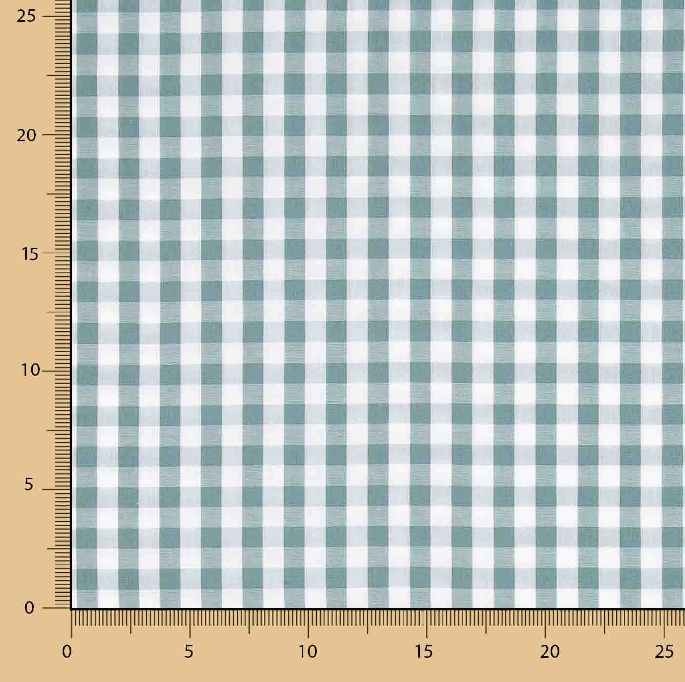 Percale imprimé Vichy vert d'eau - Ribes y Casals