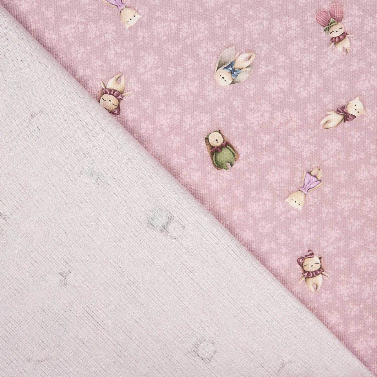 Piqué de coton Animaux violets - Ribes y Casals