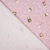 Piqué de coton Animaux violets - Ribes y Casals