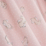 Tissu piqué de coton imprimé lapin rose doux - Ribes y Casals