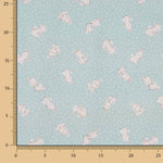 Piqué de coton imprimé lapin vert doux - Ribes y Casals