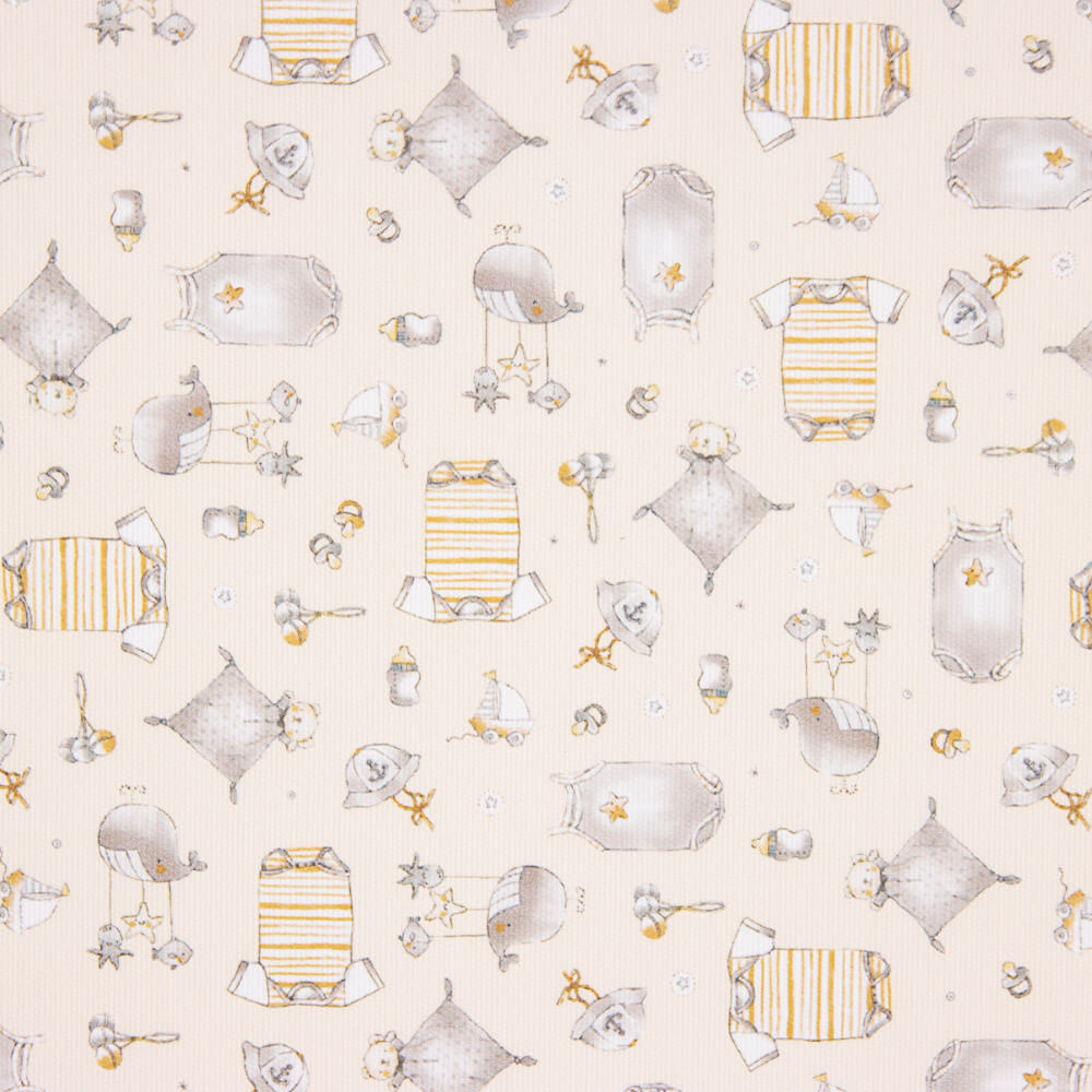 Piqué Rayures Compléments Jaune Pâle - Ribes y Casals