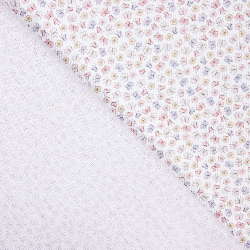 Piqué Rayures Fleurs Mini Papillon - Ribes y Casals