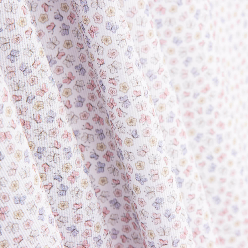 Piqué Rayures Fleurs Mini Papillon - Ribes y Casals