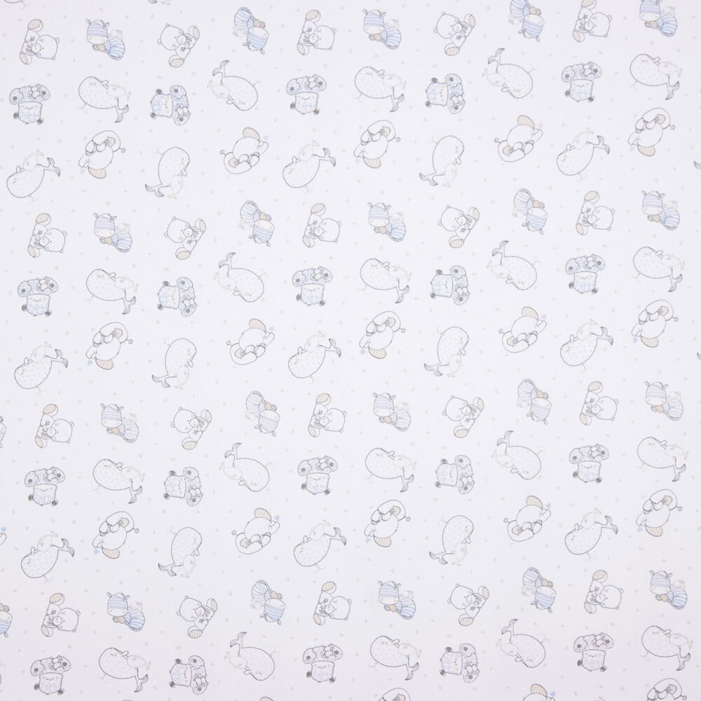 Piqué Rayures Hippopotame Bleu - Ribes y Casals