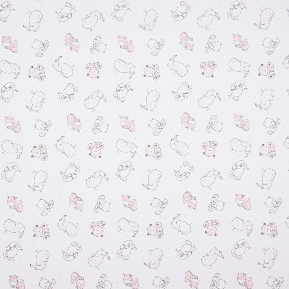 Piqué Rayures Rose Hippopotame Pistache - Ribes y Casals