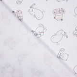 Piqué Rayures Rose Hippopotame Pistache - Ribes y Casals