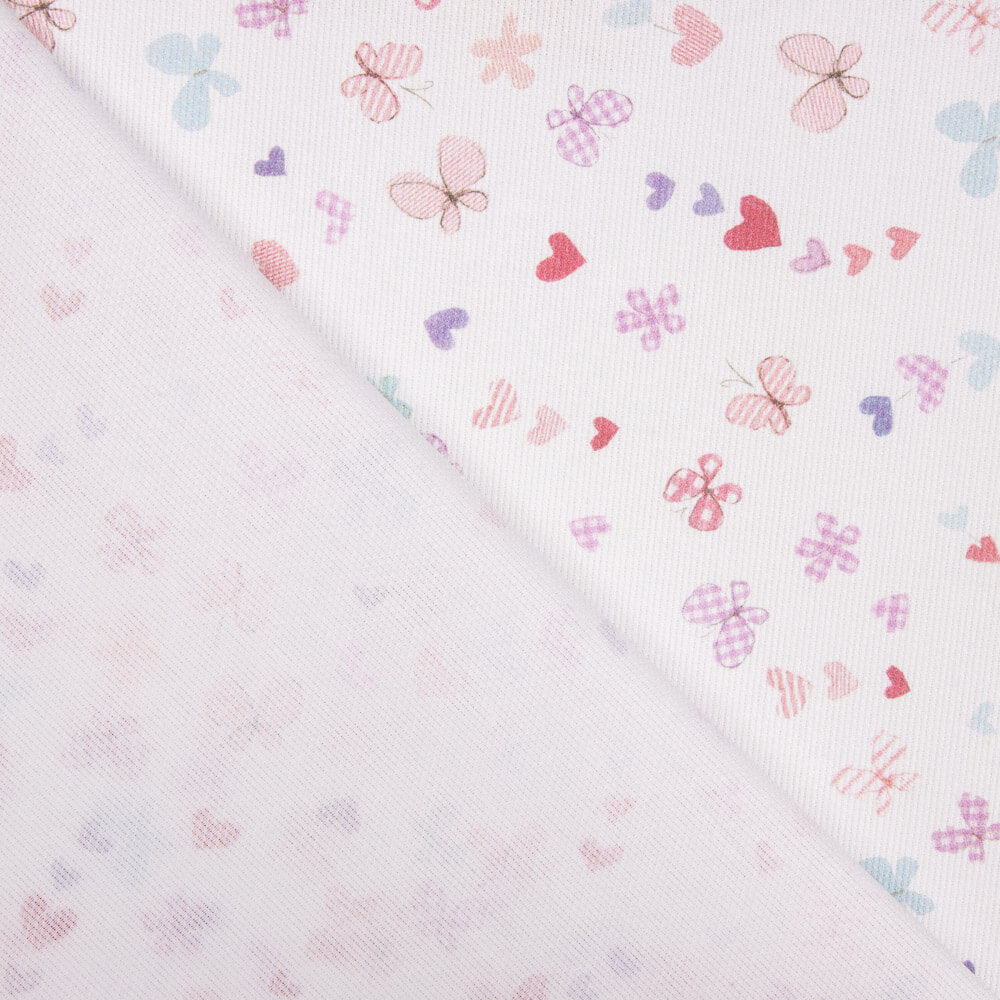 Piqué Canutillo Papillons Roses - Ribes y Casals