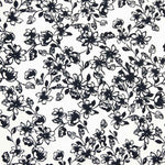 Piqué Polyester Fleurs Noir - Ribes y Casals