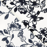 Piqué Polyester Fleurs Noir - Ribes y Casals