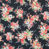 Polyester Noir à Fleurs - Ribes y Casals