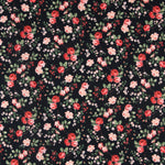 Tissu Polyester Floral Noir - Ribes y Casals