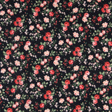 Tissu Polyester Floral Noir - Ribes y Casals