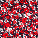 Tissu Polyester Tropical Rouge - Ribes y Casals
