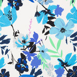 Polyester Plat Fleurs Bleues - Ribes y Casals