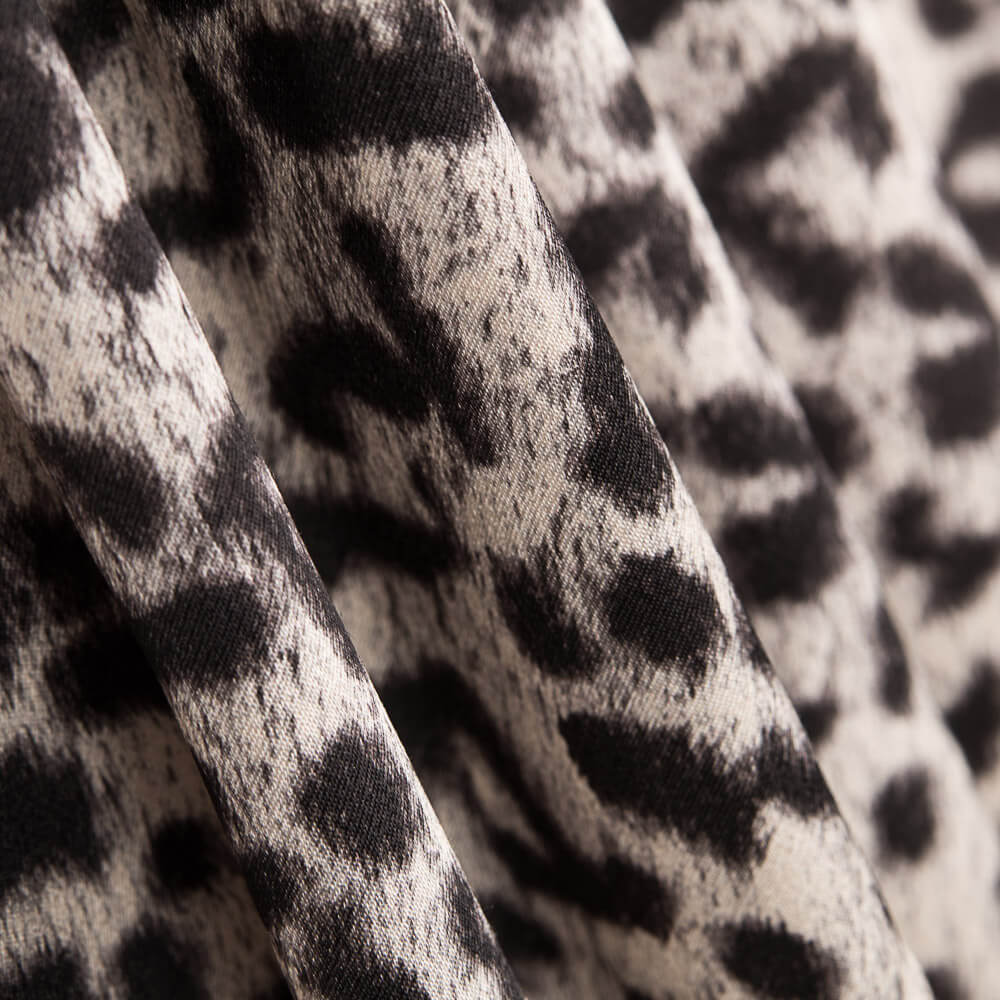 Satin Polyester Léopard Gris - Ribes y Casals