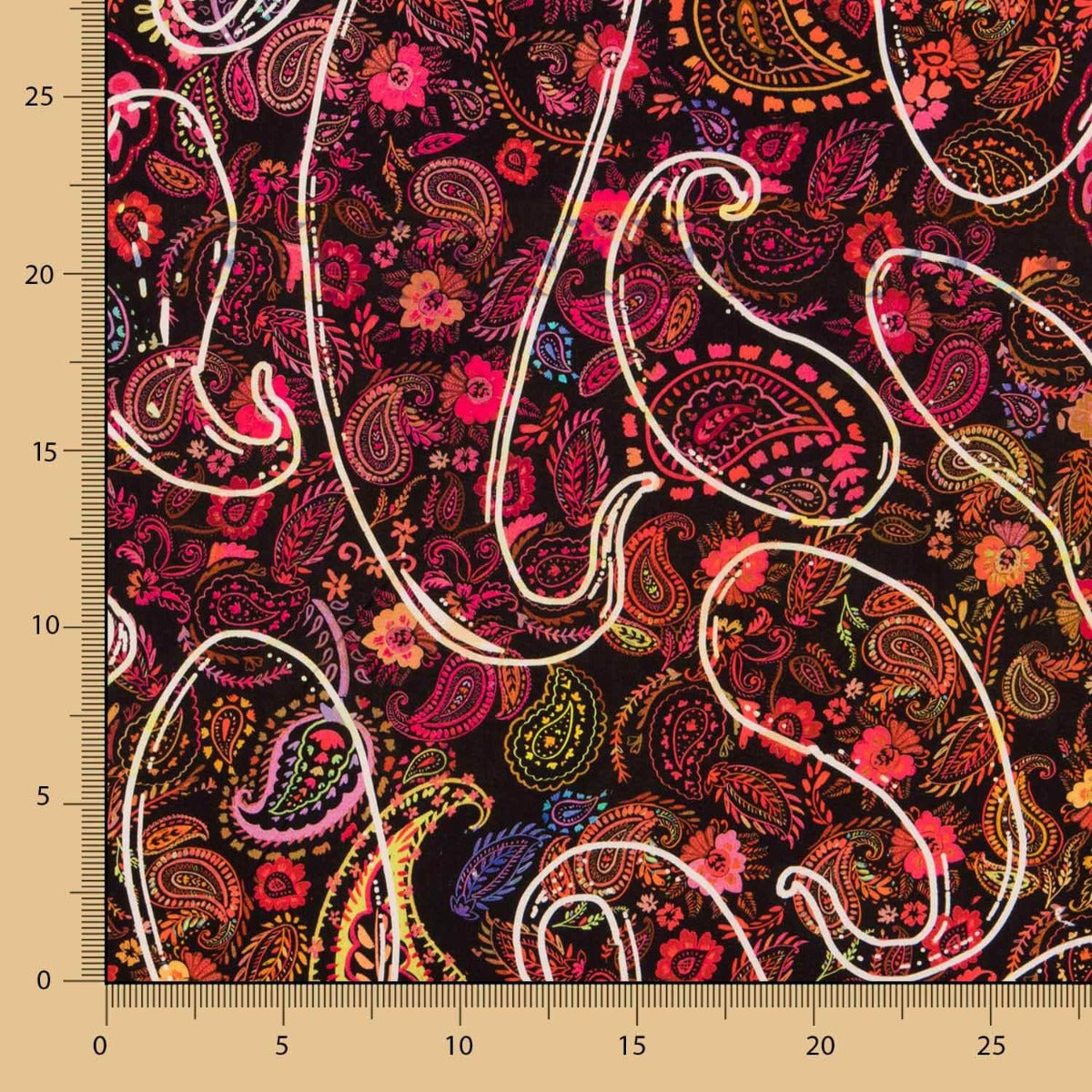 Spandex Polyester Cachemire Rouge - Ribes y Casals