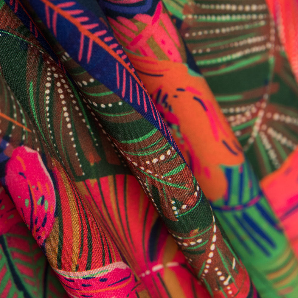 Tissu Plat Stretch Tropical Fuchsia - Ribes y Casals