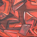 Tissu Gaze Plissée Géo Rouge - Ribes y Casals