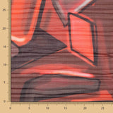 Tissu Gaze Plissée Géo Rouge - Ribes y Casals