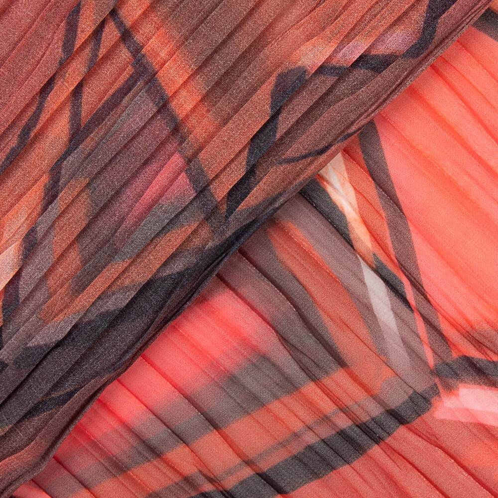 Tissu Gaze Plissée Géo Rouge - Ribes y Casals