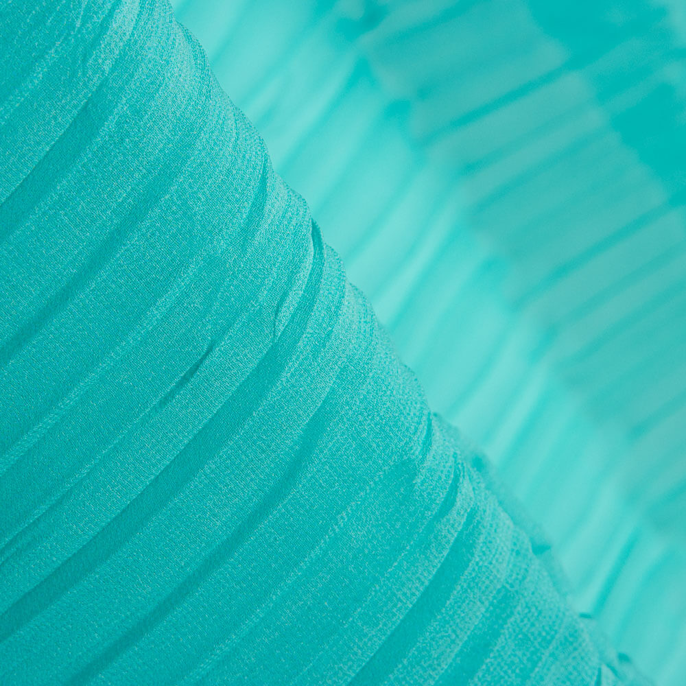 Tissu Gaze Plissée Polyester Aiguemarine - Ribes y Casals