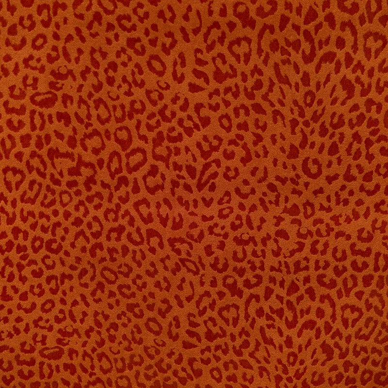 Similicuir Daim Synthétique Léopard Orange - Ribes y Casals