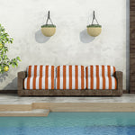 Similicuir Nautique Rayures Orange - Ribes y Casals