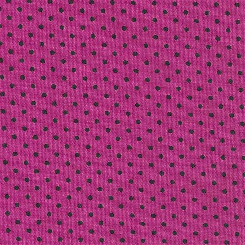 Popeline Pois Fuchsia Noir - Ribes y Casals