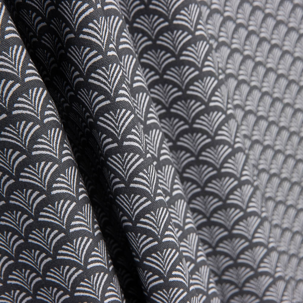 Popeline de coton Éventail gris - Ribes y Casals