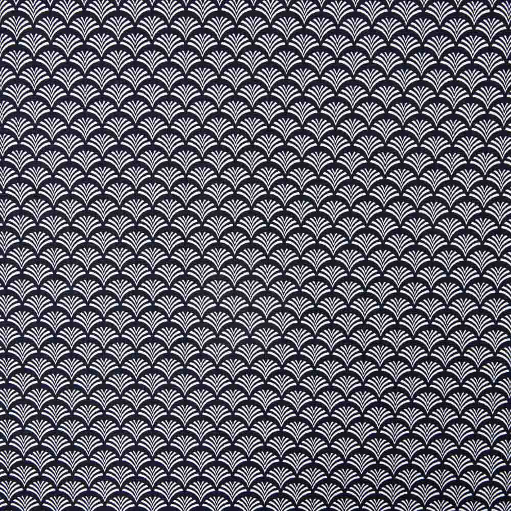 Popeline De Coton imprimé Éventail marine - Ribes y Casals