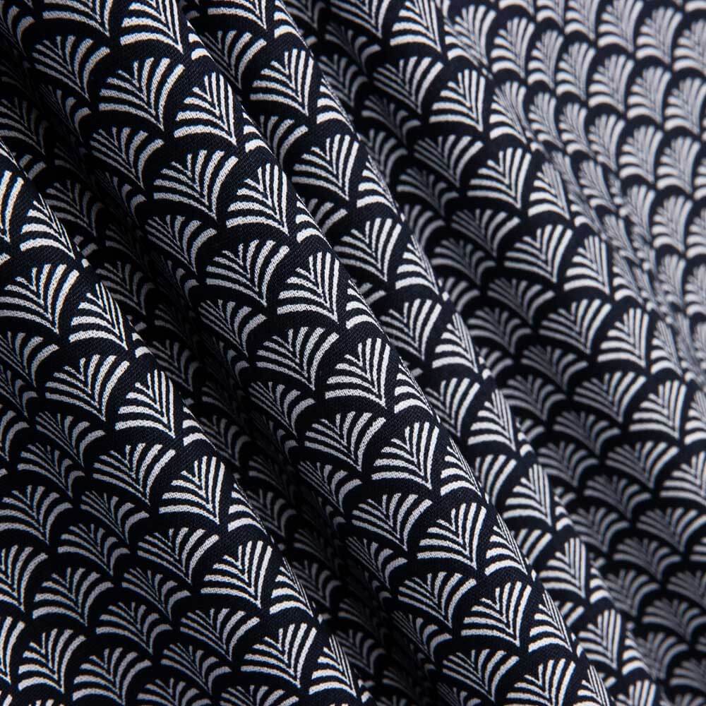 Popeline De Coton imprimé Éventail marine - Ribes y Casals