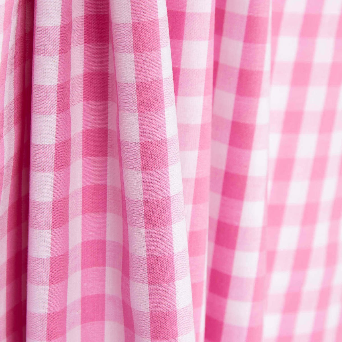 Maxi popeline de coton à carreaux roses - Ribes y Casals