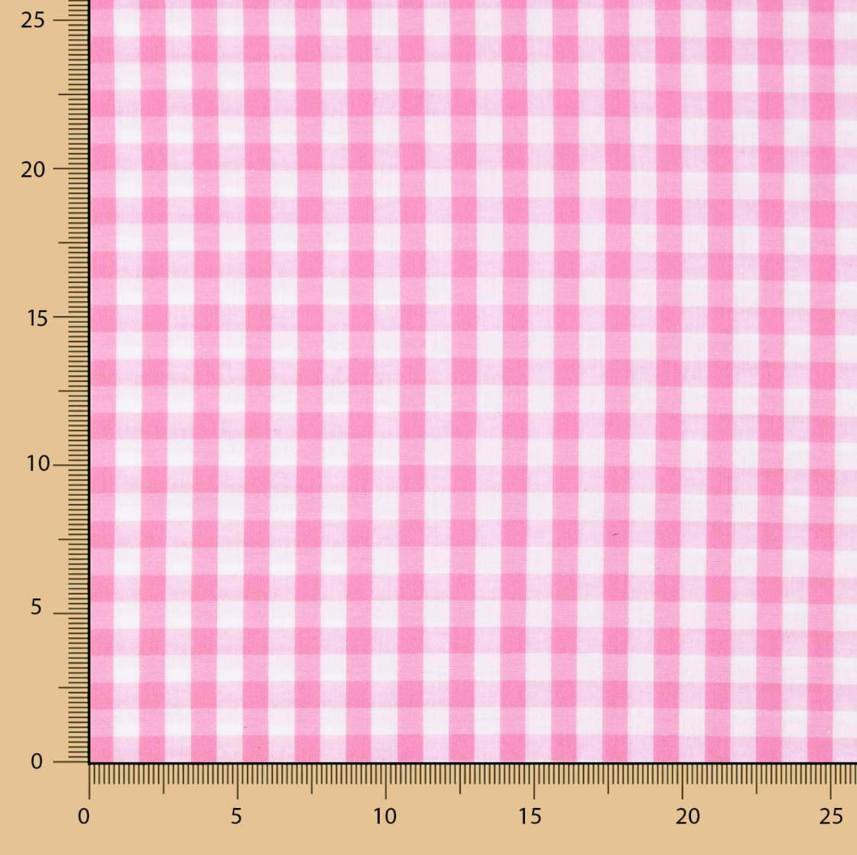 Maxi popeline de coton à carreaux roses - Ribes y Casals