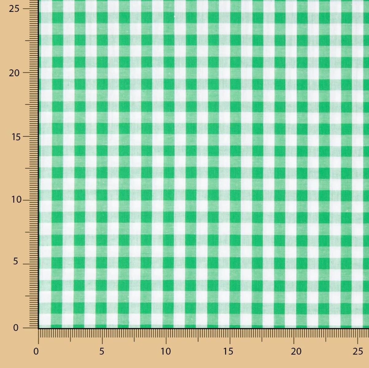 Maxi popeline de coton à carreaux verts - Ribes y Casals