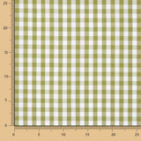 Maxi popeline de coton à carreaux olive - Ribes y Casals